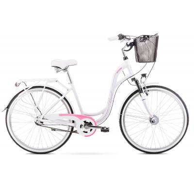 Mestský bicykel 26" Romet Symfonia 2 bielo-ružový hliníkový 19" 